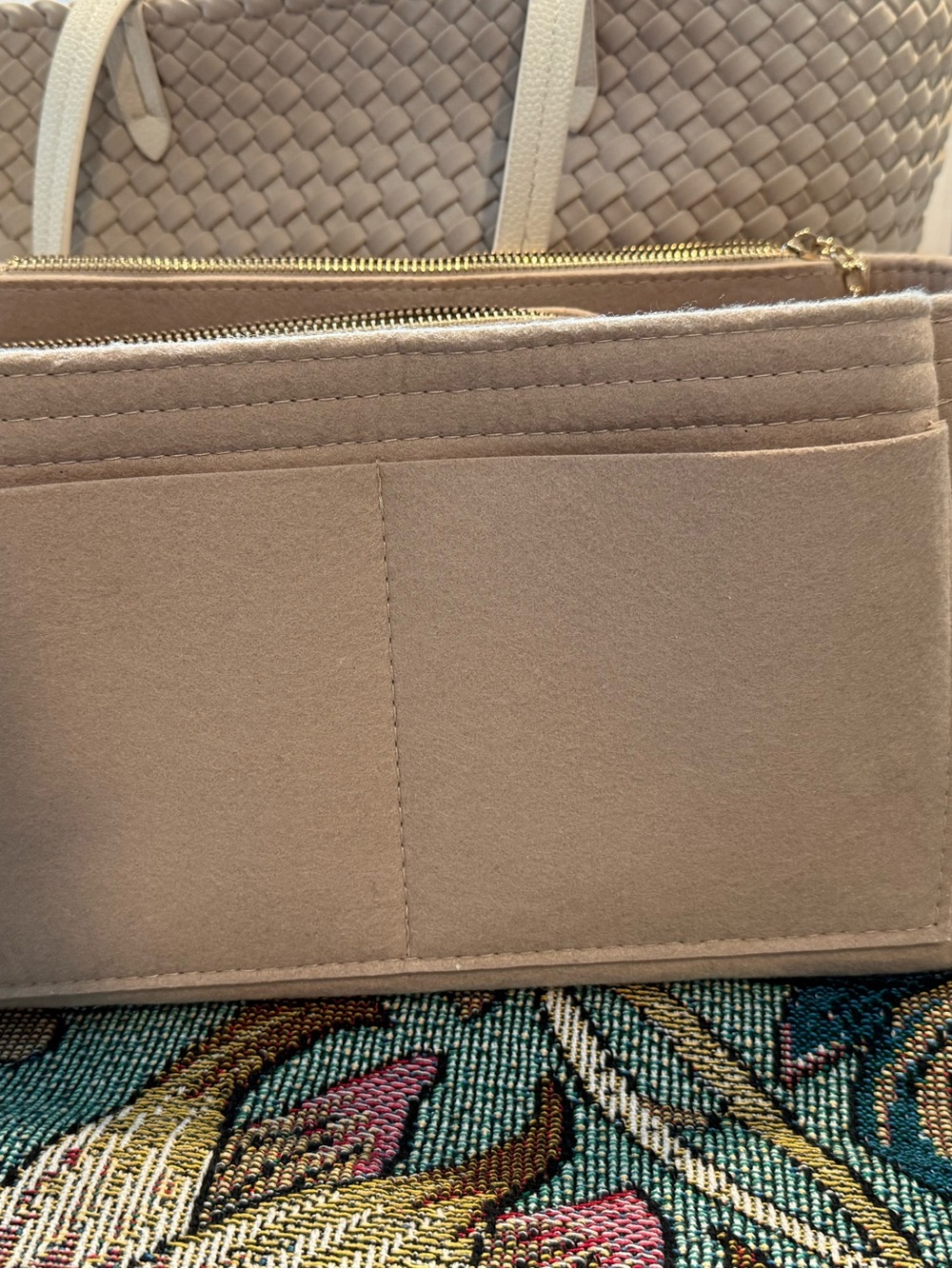 Naghedi Ecru Woven Tote Bag - Jetsetter Small Tote - Picture 7 of 15
